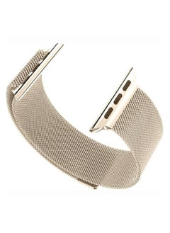 Generic for Apple Watch Band 49mm 45mm 44mm 42mm Stainless Steel Metal Strap Milanese Loop Alloy Replacement for iWatch Series ultra/8/7/SE/6/5/4/3/2/1 Champagne Gold)  - Image 2
