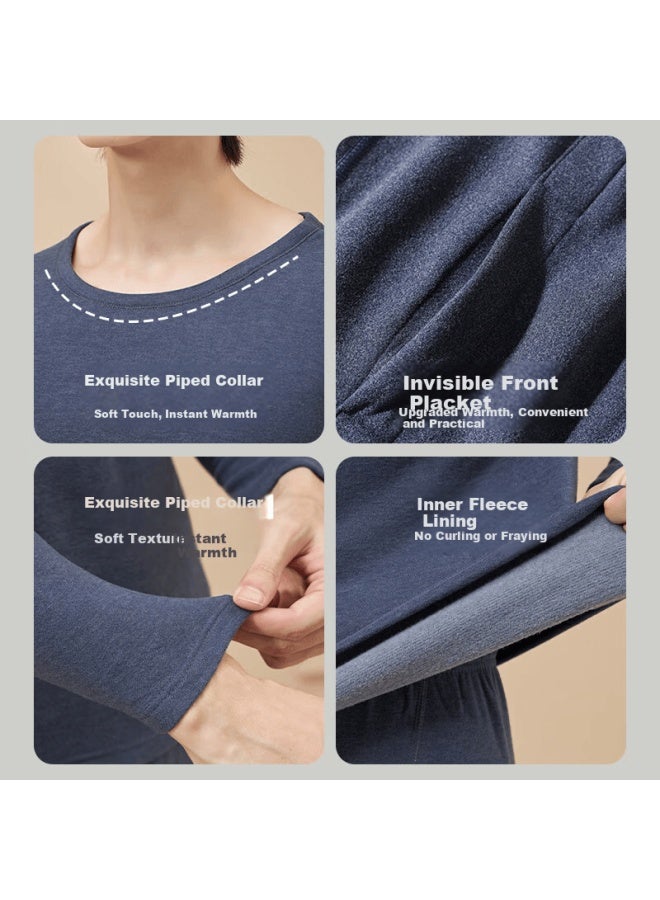 LANG SHA Langsha Men's Autumn Thermal Set Cashmere Mulberry Silk Warm Underwear 10a Antibacterial Mite-resistant Far-infrared Heating Thermal Underwear - Image 3