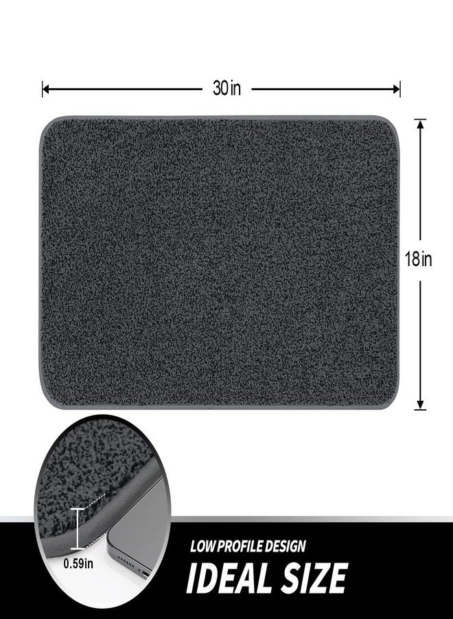 LINLA Indoor Doormat, Super Absorbs Mud Mat, Washable Non-Slip Rubber Backing Clean Door Mat for Doorways Inside Dirt Trapper Mats Shoes Scraper, 18x30 Inches Dark Gray - Image 4