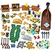 Pamvava 228pcs Money Treasure Bank Pirate Ships Accessories Cash Chest Maps Dollar Jewel Gems Diamonds Gold Bar Coins Goblet Map Crystals Bill Cash Bricks Pieces Parts Sets Friends City Building Blocks - Image 2