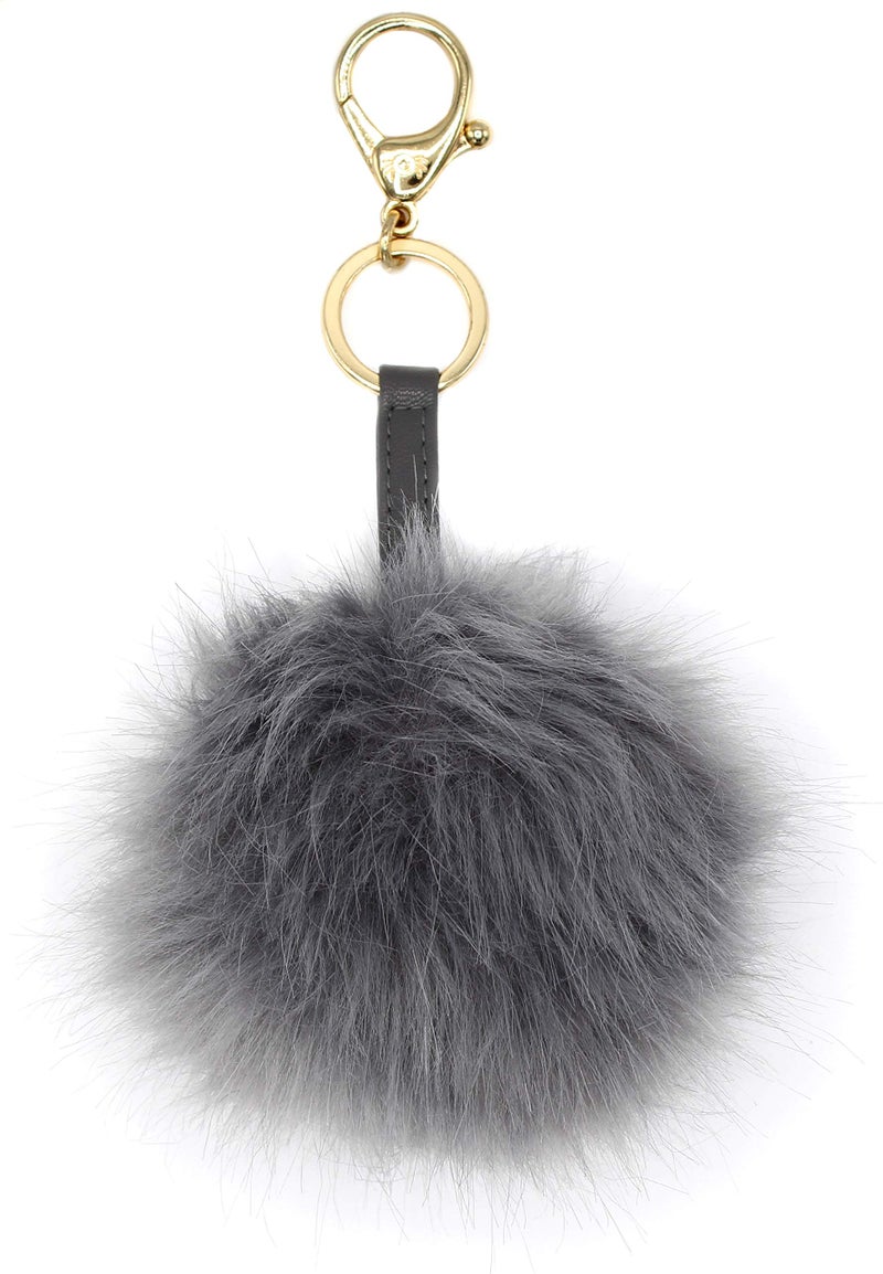 Itzy Ritzy Itzy Ritzy Diaper Bag Charm Purse Charm and Keychain Pouf Measures 4 in Diameter Features Durable Clasp and Trendy Gold Hardware Dark Gray 