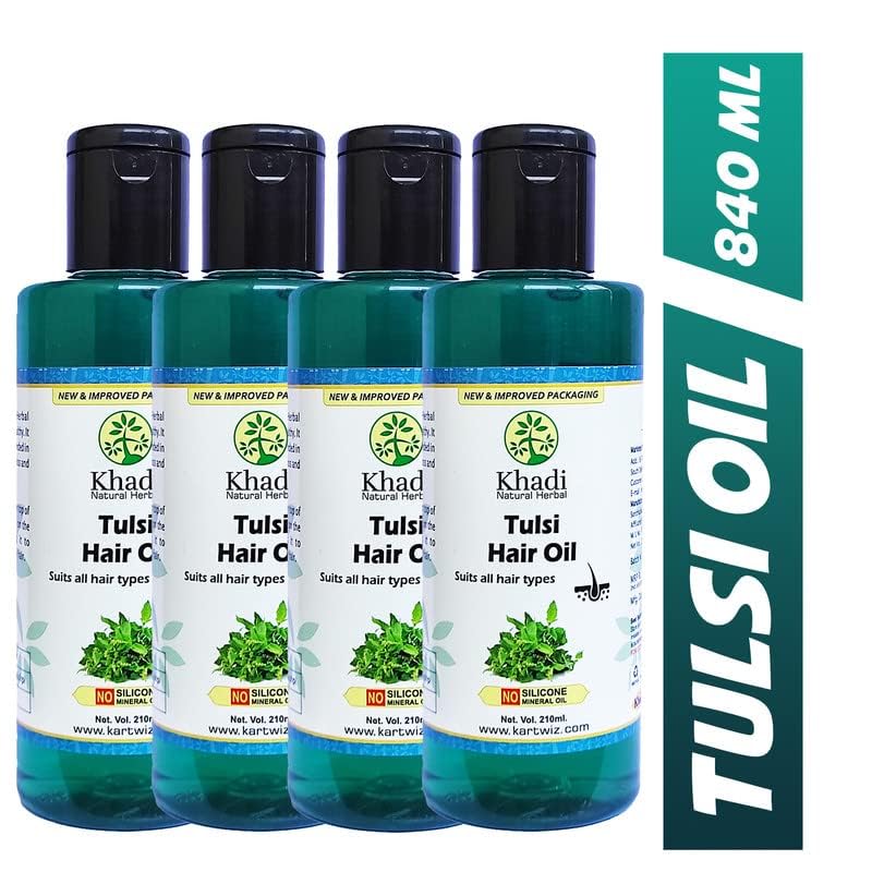 Khadi Natural Herbal Khadi Tulsi hair oil 840ml - Image 3