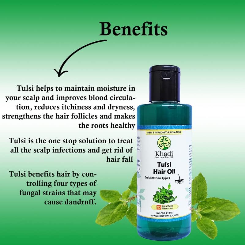 Khadi Natural Herbal Khadi Tulsi hair oil 840ml - Image 5