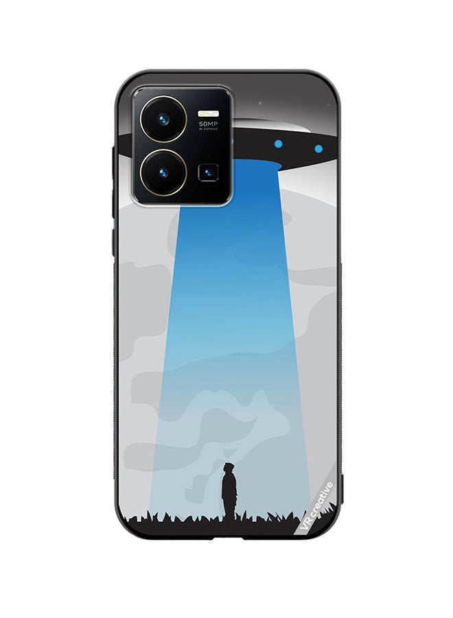 Protective Case Cover For Vivo Y35 Ufo Sighting In Full Moon Design Multicolour