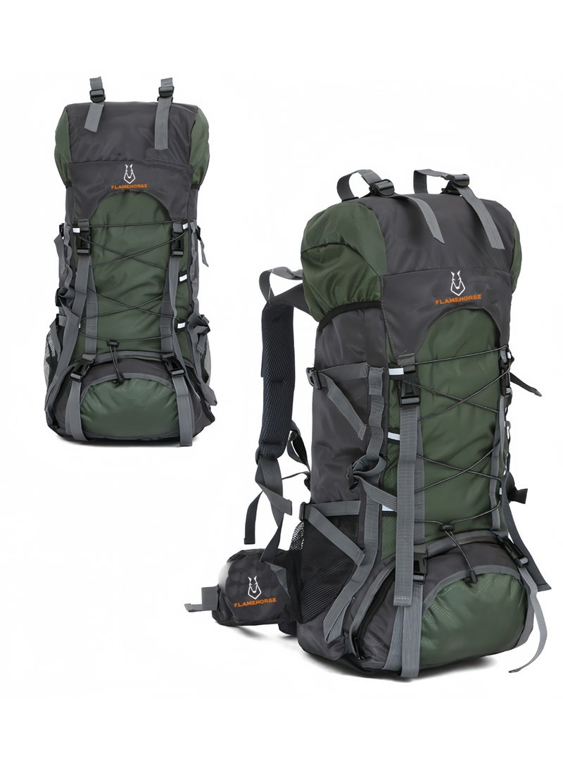 FLAMEHORSE New 60L Backpack Outdoor Backpack Men and Women Mountaineering Bag Rainproof Backpack - Image 2