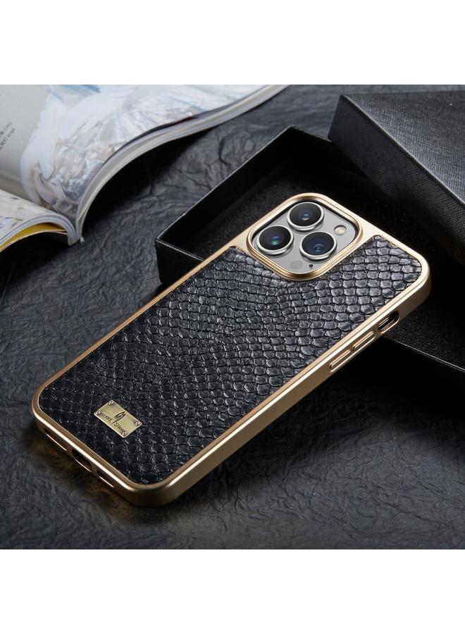 The Bros Fierre Shann Snake Texture Electroplating PU Phone Case For iPhone 11 Pro Max
