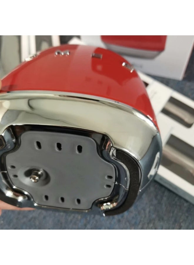 Smeg Knife Block, 6 Knives Included in Stainless Steel, Stainless Steel Block Body and Knife Slot, Acacia Wood, Red - Image 3