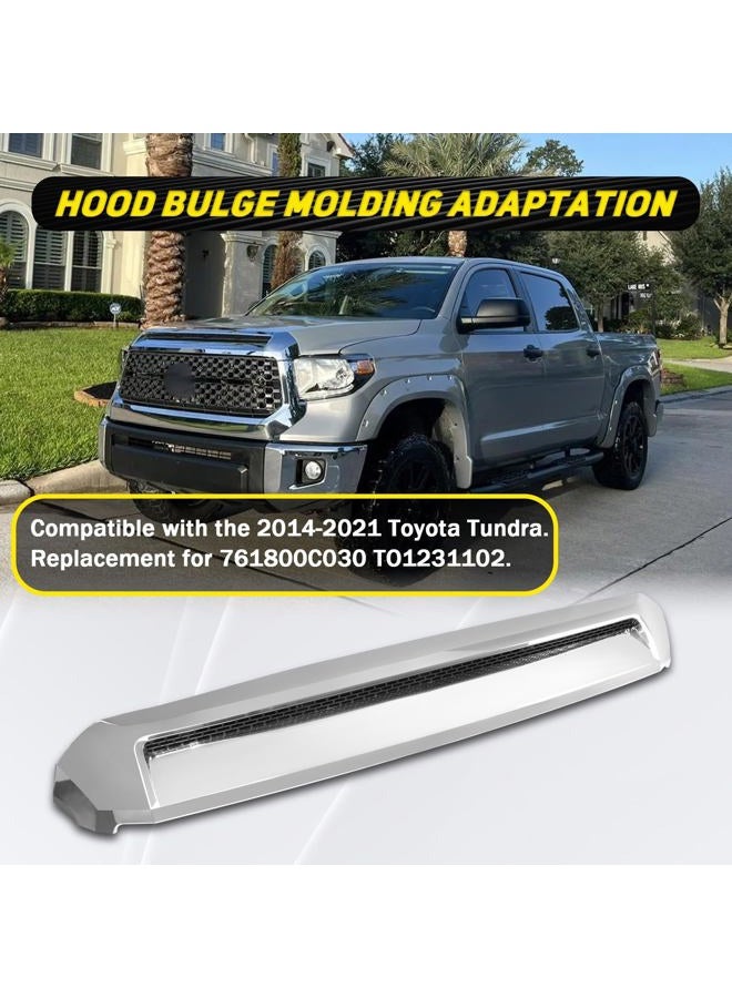 DEWHONETE Front Upper Hood Bulge Molding Compatible with 2014-2021 Toyota Tundra, Replacement for TO1231102 Hood Scoop Grille Trim Hood Molding Sliver - Image 4