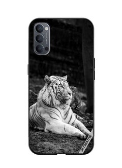 VR CREATIVE Protective Case Cover For Oppo Reno4 Pro 5G Royal Monochrome Tiger Design Multicolour  - Image 1