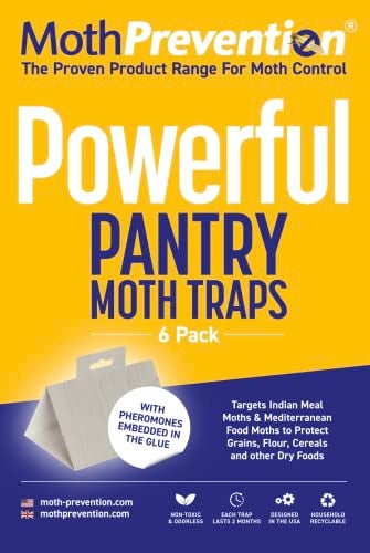 MothPrevention Powerful Pantry Moth Traps Pack of 6 | Moth Killer with Pheromones | Kitchen Moth Trap for Your Home | Maximum Pheromone Dispersal | No Odor - Image 1