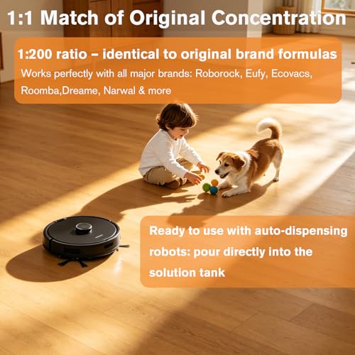 beaufan 200X Concentrated Floor Cleaning Solution for All Robot Vacuum and Mop, Wet Dry Vacuums Compatible with Eufy, Roborock, Roomba, Tineco, Bissell, Shark, 29.76 fl oz 47 Gallon Cleaner (Orange Scent) - Image 2