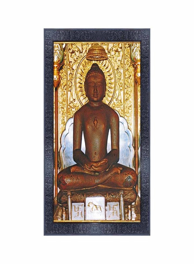 pnf Poster n Frames Lord Mahavir Swami Jain Wooden Photo Frame|Acrylic Sheet|Pooja|Daily Worship Routine|Home Decoration|Best Gifting Option(10 * 14inch,Multicolour) - Image 1