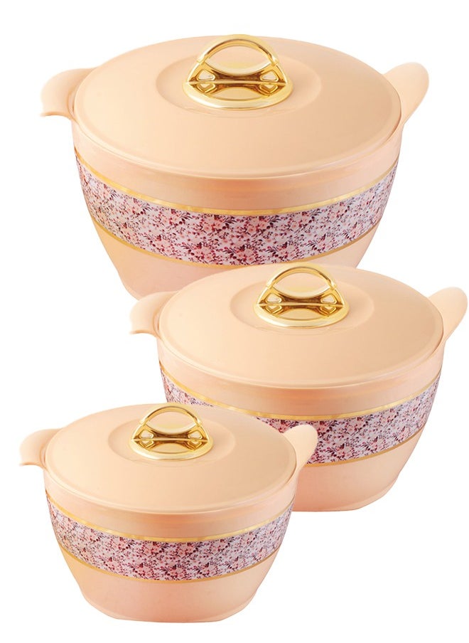 Rashi Rashi Olivia Premium Insulated Casserole Set of 3 Pieces-1800ml,2600ml and 3600ml, Cream.  - Image 1