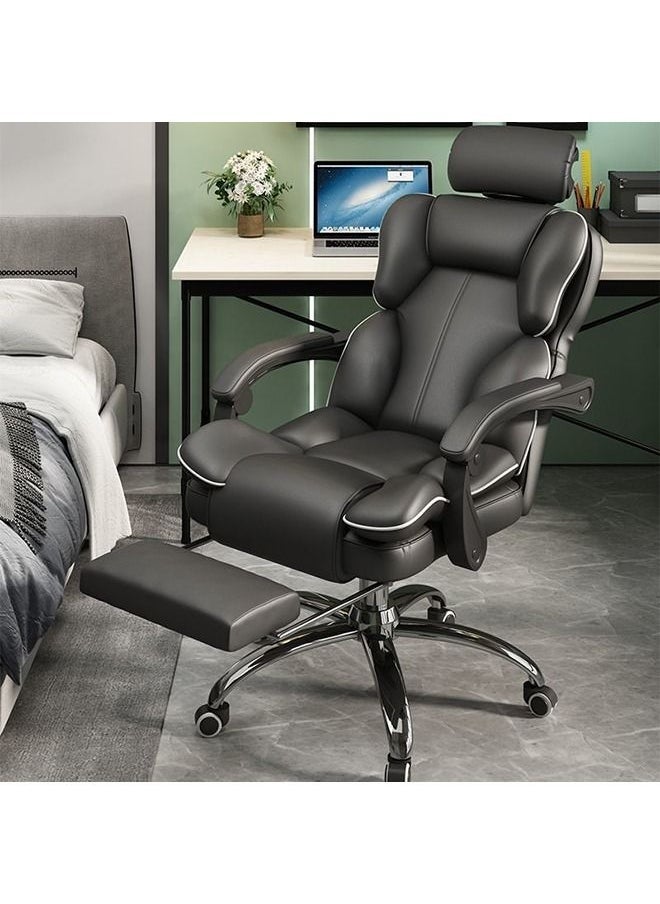 Arabest Gaming Chair 130° Recliner System,100Kg Weight Capacity,Retractable Footrest Adjustable Arm-Rest Office Chair Computer Chair PC Office Pu Leather(Black+Headrest+Foot Rest Latex Seat Cushion) - Image 4