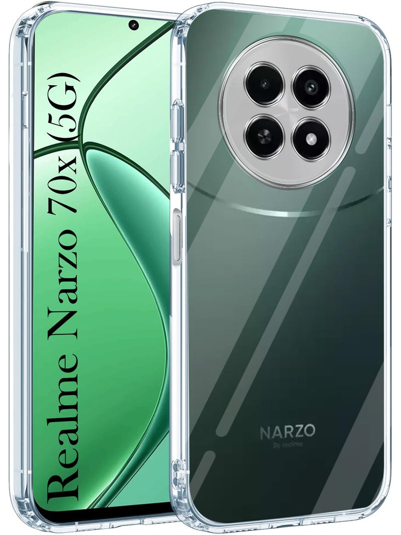 Jkobi Back Cover for Realme Narzo 70x 5G (Silicone Clear Shockproof Case with Camera Protection | Soft and Flexible | Transparent) - Image 1