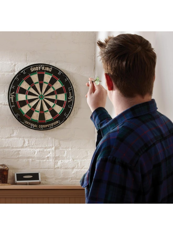 DEXO Shot King Sisal Fiber Bristle Dartboard – Tournament Size 18” Professional Dart Board with Steel Tip Darts & Mounting Hardware - Image 5