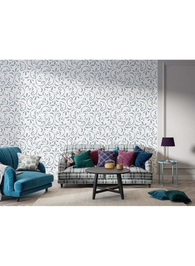 Home Gallery Coastal Light Blue Waves Self  Fabric Wallpaper Covers An Area ​​Up To 4.2Mx3M With Adhesive  And Smoothing Tool - Image 4
