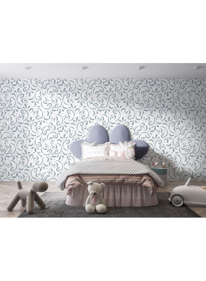 Home Gallery Coastal Light Blue Waves Self  Fabric Wallpaper Covers An Area ​​Up To 4.2Mx3M With Adhesive  And Smoothing Tool - Image 1