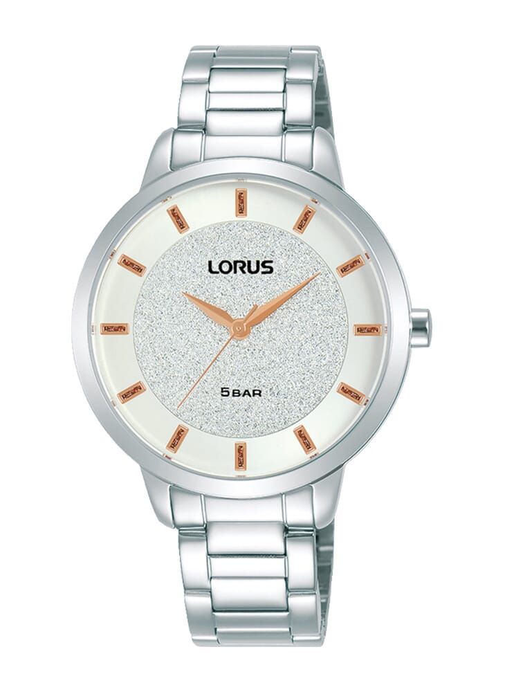 LORUS ساعة لوروس النسائية RG291SX9 بمينا بيضاء من الفولاذ المقاوم للصدأ وسوار من الكوارتز - Image 1