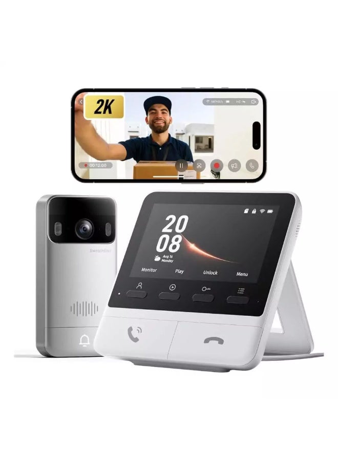 SwitchBot Video Doorbell Camera Wireless with Monitor - Image 1