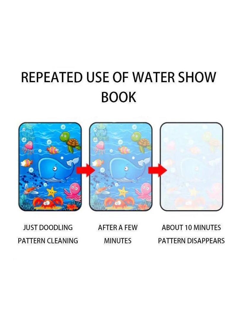 Set of 6 Reusable Magic Water Coloring Books for Toddlers, Water Coloring Books, Easy-to-Use Coloring Book, Portable Educational Drawing Toy - Image 4