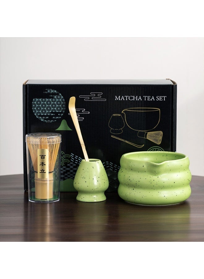4-Piece Matcha Tea Set Includes Matcha Bowl Bamboo Whisk Scoop Whisk Holder  Perfect Set to a Traditional of Matcha - Image 1
