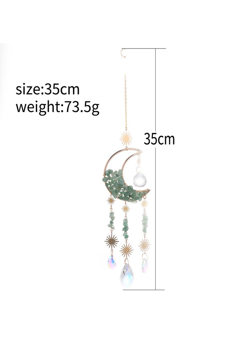 Generic Healing Crystals Suncatcher, Moon Dreamcatcher, Hanging Crystals Dream Catcher, with Crystal Pendants Rainbow Maker, for Window, Garden, Home, Party Wedding  - Image 4