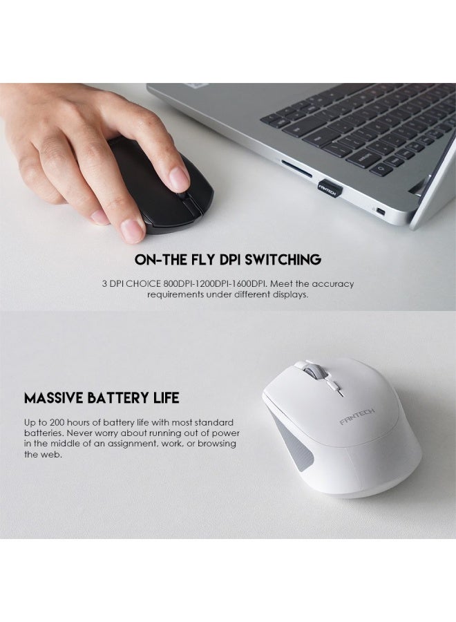 FANTECH W190 DUAL MODE 2.4Ghz And Bluetooth Wireless Silent Mouse Up To 200 Hours - Image 2