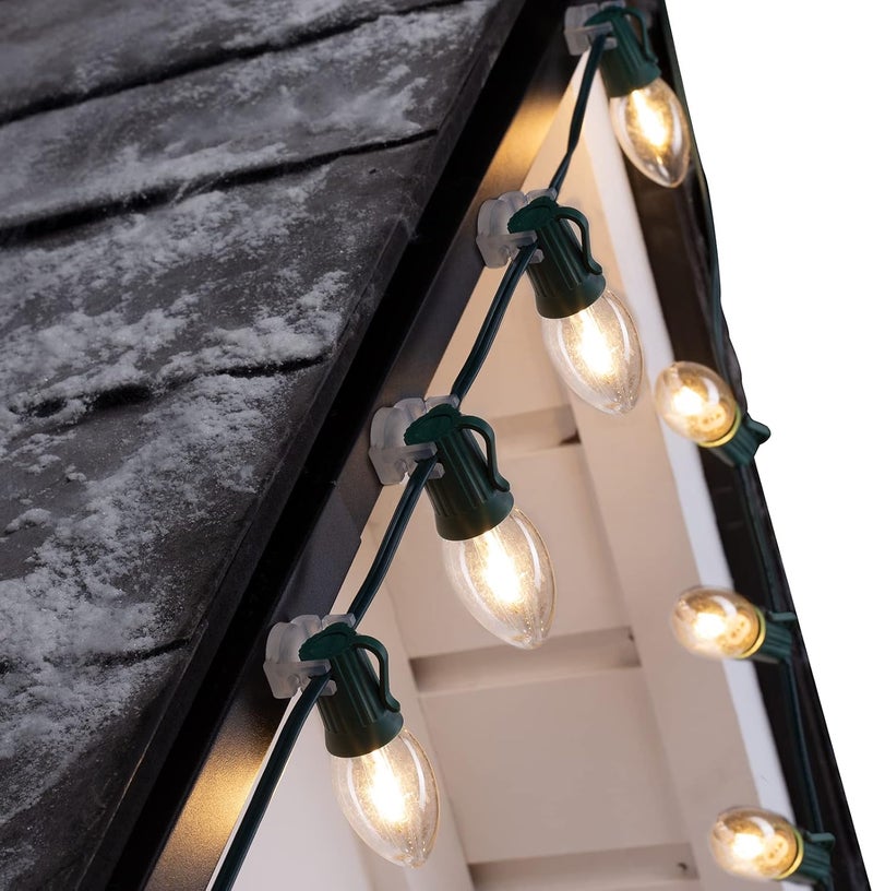 Brightown Christmas Lights Magnetic Clips 100 Count Magnet Holiday Lights Clips Shatterproof Magnetic Shingle and Gutter Clips for C7E12 C9E17 Rope Lights Metal Surface Roof Fence Railing Gates  - Image 5