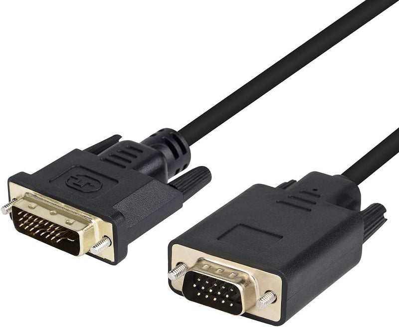 Wonlyus DVI to VGA Cable, DVI-D 24+1 to VGA 3.3 Feet Cable Male to Male Gold-Plated Cord for Computer, PC Host, Laptop, Graphics Card to HDTV, LG HP Dell Monitor, Display Screen and Projector (3.3 Feet) - Image 1