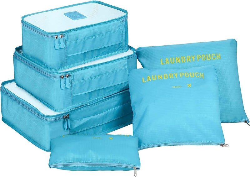 BESTOTTAM Travel Organizer Packing Cubes for Travel Travel Essentials Toiletry Bag Packing Bags for Clothes Travel Organizer for Women Travel Pouch Packing Cubes Travel Organizer SKYBLUE - Image 1