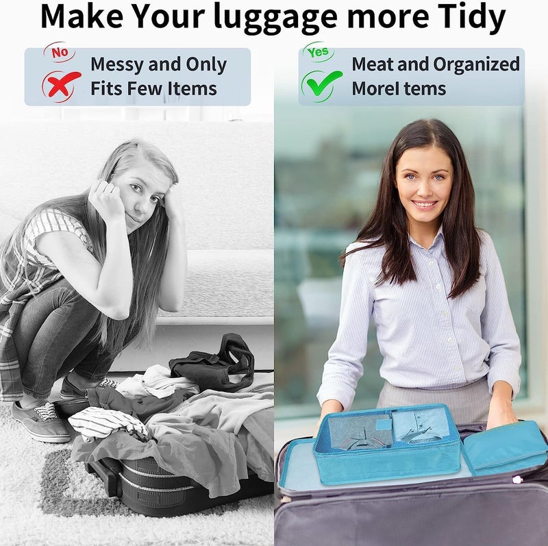 BESTOTTAM Travel Organizer Packing Cubes for Travel Travel Essentials Toiletry Bag Packing Bags for Clothes Travel Organizer for Women Travel Pouch Packing Cubes Travel Organizer SKYBLUE - Image 5
