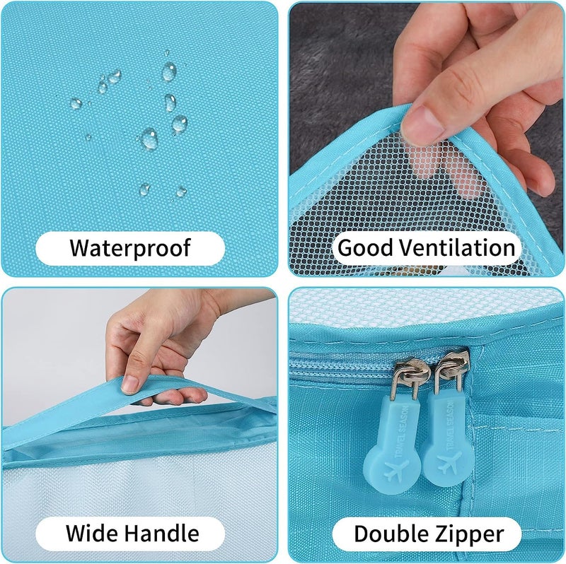 BESTOTTAM Travel Organizer Packing Cubes for Travel Travel Essentials Toiletry Bag Packing Bags for Clothes Travel Organizer for Women Travel Pouch Packing Cubes Travel Organizer SKYBLUE - Image 4
