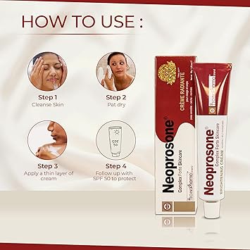 Neoprosone كريم نيبروسون لتفتيح البشرة 17 أونصة سائلة 50 مل للمناطق الحساسة الجسم الركب الإبطين المرفقين - Image 2