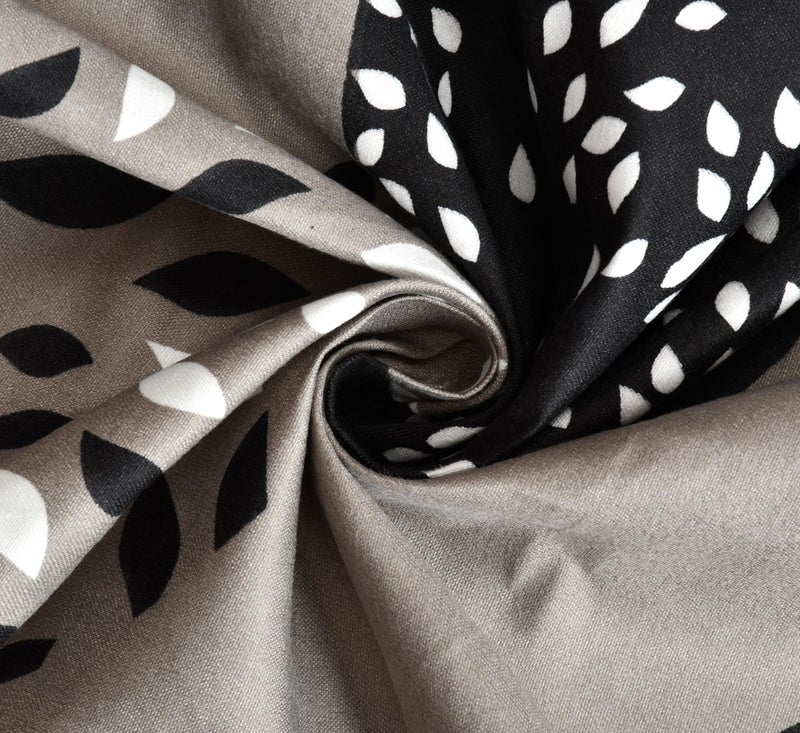 AMEYAA 350 TC Cotton Feel Glace All Around Elastic Fitted Floral Bedsheets Queen Size |Premium Super Soft Bedsheet for Double Bed |Fits Up to 8 to 10 Inches, 78x60, Beige Black - Image 4