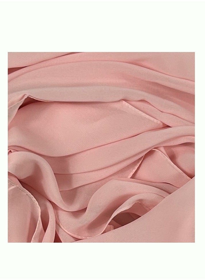 Perfectory PERFECTORY Women Lightweight Solid Chiffon Hijab Shawl Soft Premium Abaya Shawl Wrap Scarves, Long Bridal Hijab Scarf- Misty Rose  - Image 2