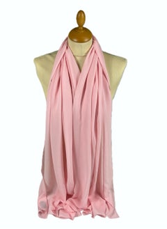 Perfectory PERFECTORY Women Lightweight Solid Chiffon Hijab Shawl Soft Premium Abaya Shawl Wrap Scarves, Long Bridal Hijab Scarf- Misty Rose  - Image 1