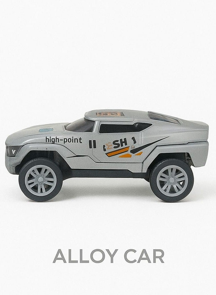 Hot Wheels Hot Moka Die-Cast Alloy Pickup Truck – Grey with Flame Decals, Collectible Toy Car for Kids & Collectors - Image 1