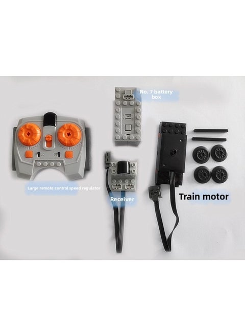 Compatible With Lego Power MOC Building Block Toy PF Train Motor Track Pulley Bottom Plate Accessories Lithium Battery Suit-Color:Train Motor Suit Plus Ordinary Battery Box