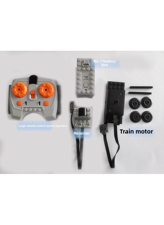 null - Compatible With Lego Power MOC Building Block Toy PF Train Motor Track Pulley Bottom Plate Accessories Lithium Battery Suit-Color:Train Motor Suit Plus Ordinary Battery Box - Image 1