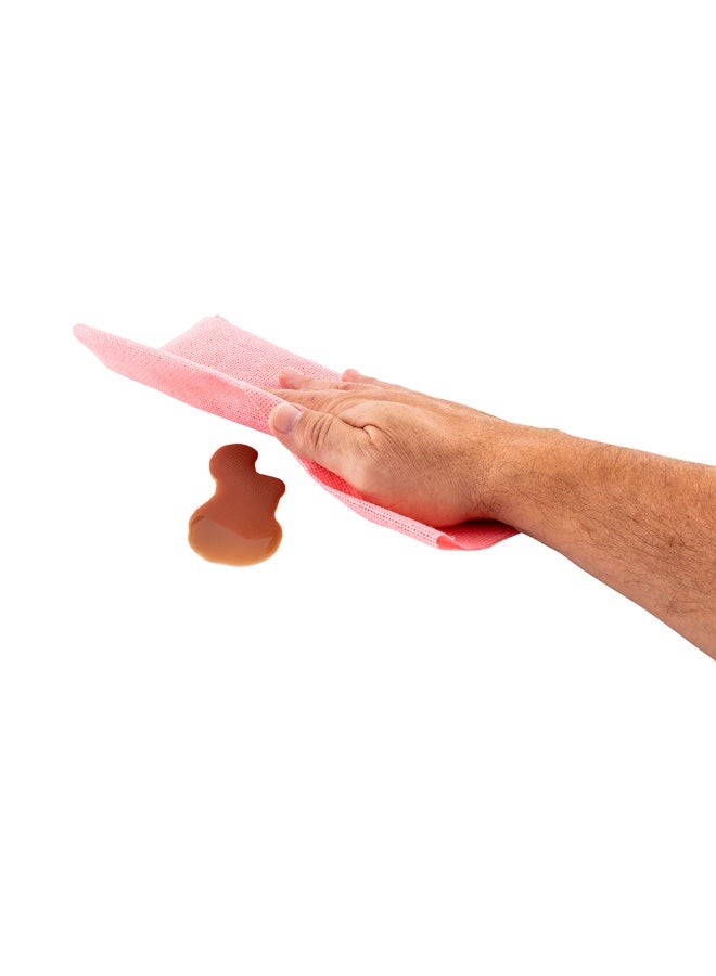 Restaurantware RW Clean 11 x 11 Inch Reusable Cleaning Cloth Rolls, 10 Heavy-Duty Dish Wipe Rolls - Machine-Washable, Perforated, Red Viscose Disposable Cloth Rolls, 50 Sheet Per Roll, Absorbent - Image 2