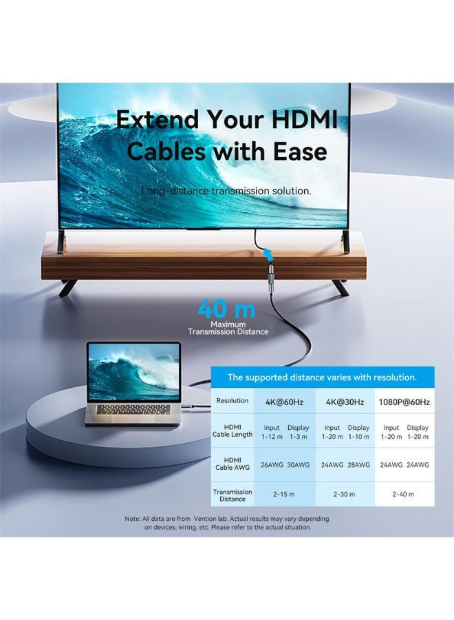 VENTION HDMI Female to Female Repeater Gray Aluminum Alloy Type - Image 3