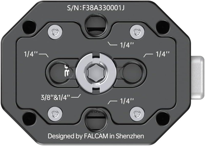 FALCAM Fine polished finish F38 Quick Release Base V2, Quick Release System, Base with 1/4" and 3/8" Screw Thread for Tripod, Monopod, Stabilizer, Slider - 3364 One piece build - Image 2