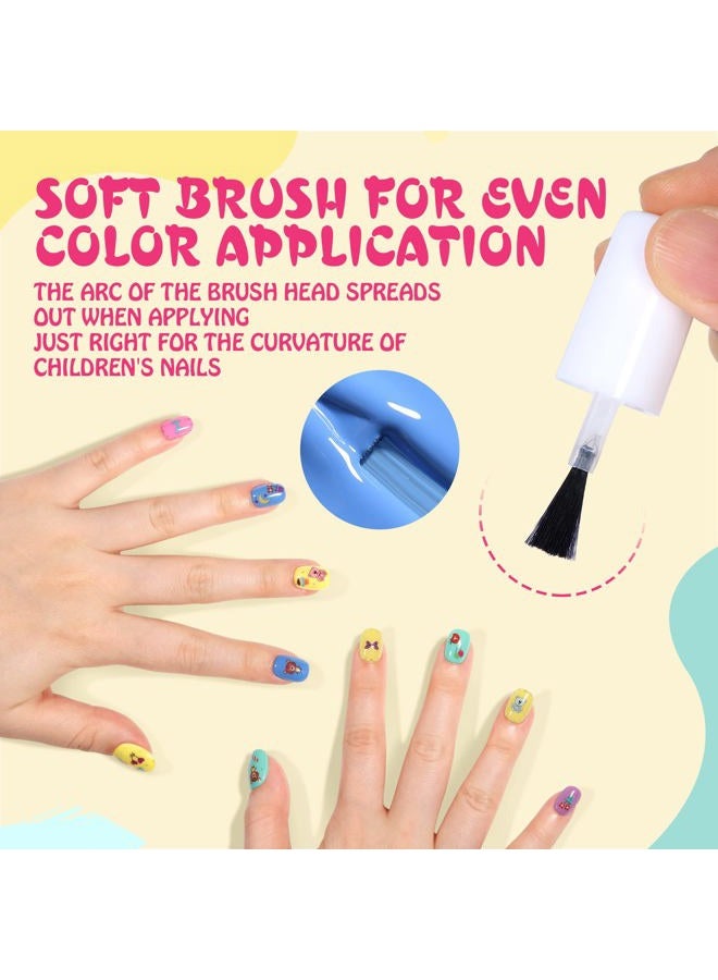 TOMICCA Kids Nail Polish Set - 12 Candy Rainbow Colors Non Toxic Water Based Odorless Peel Off Quick Dry Natural Safe for Toddler Parties & Birthday Girls (Ages 3+) - Image 3