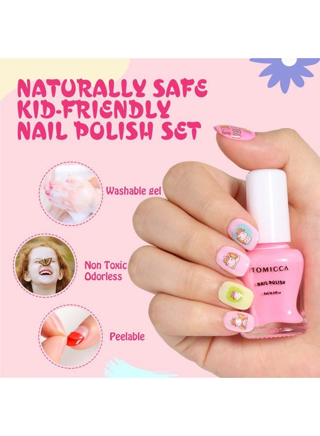 TOMICCA Kids Nail Polish Set - 12 Candy Rainbow Colors Non Toxic Water Based Odorless Peel Off Quick Dry Natural Safe for Toddler Parties & Birthday Girls (Ages 3+) - Image 4