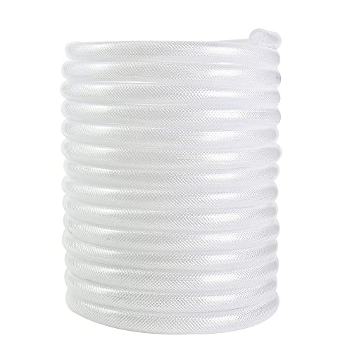 Geowaky 1/2’’ ID × 3/4’’ OD - 100 ft Clear Braided Hose Plastic Vinyl Tubing,High Pressure Flexible Reinforced PVC Tube for Transfer Water Air Oil, BPA Free & Non-Toxic - Image 1