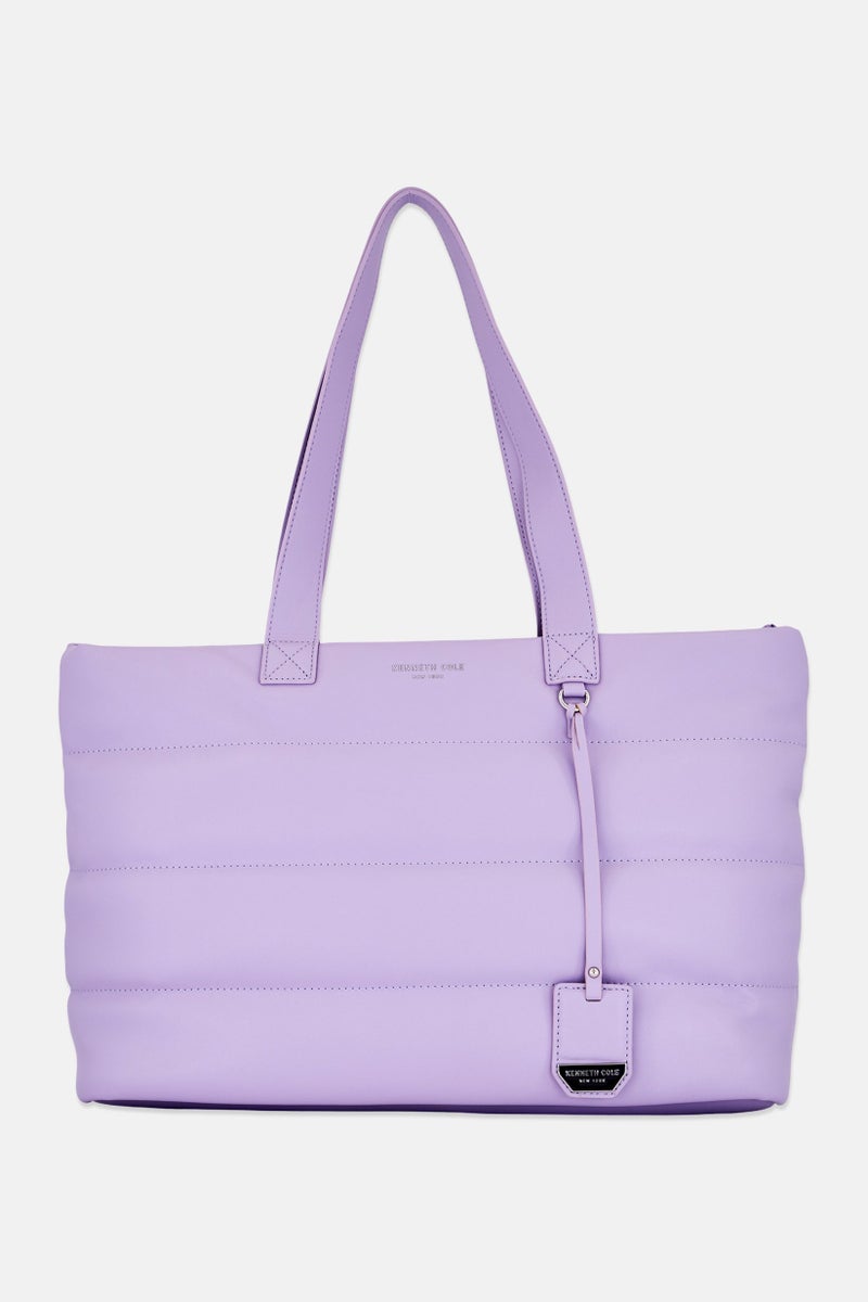 Kenneth Cole حقيبة توت نسائية بشعار العلامة التجارية، لافندر - Image 1