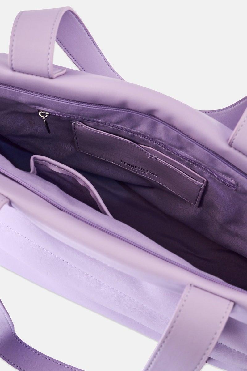 Kenneth Cole حقيبة توت نسائية بشعار العلامة التجارية، لافندر - Image 4