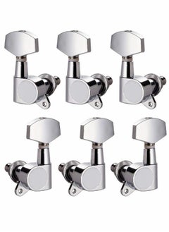 Guitar String Tuning Pegs 3L3R Chrome Tuners Guitar Machine Heads for Folk Acoustic Electric Guitar Tuner Guitar Parts Fender Replacement (Silver)6Pcs