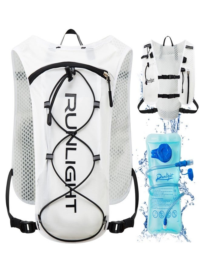 Runlight Running Vest for Women Men Lightweight Hydration Backpack Pack with 1.5L Water Bladder Bag Hydro Daypack for Hiking,Trail,Skiing,Camping,Cycling,Race White - Image 1